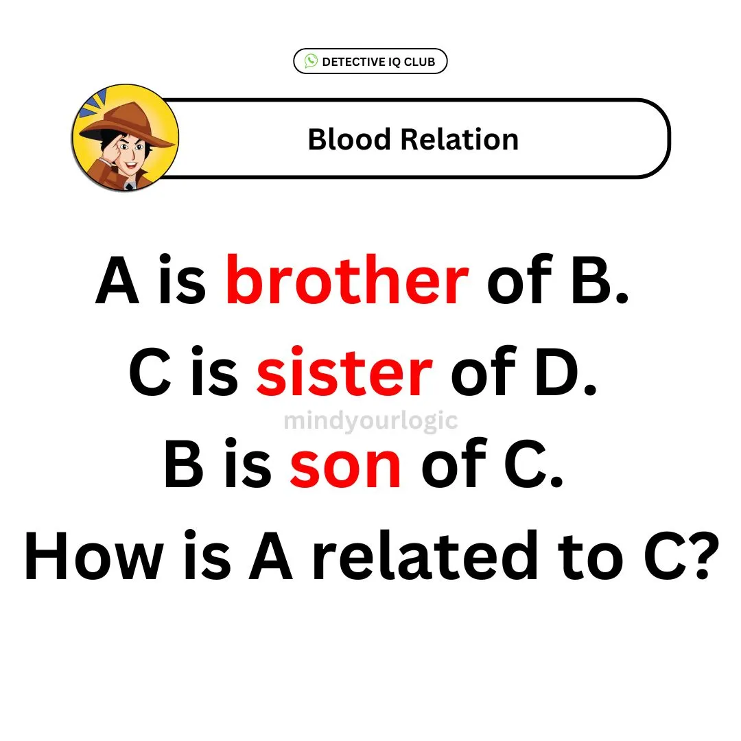 a is brother of b c is sister of d riddle