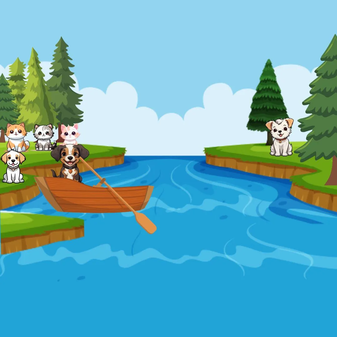 cats dogs river crossing puzzle image 1