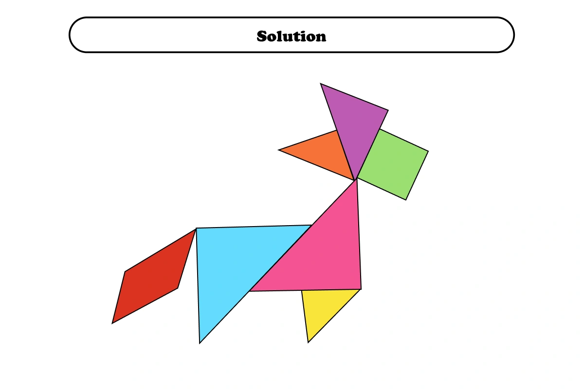 donkey 7 piece tangram puzzle solution