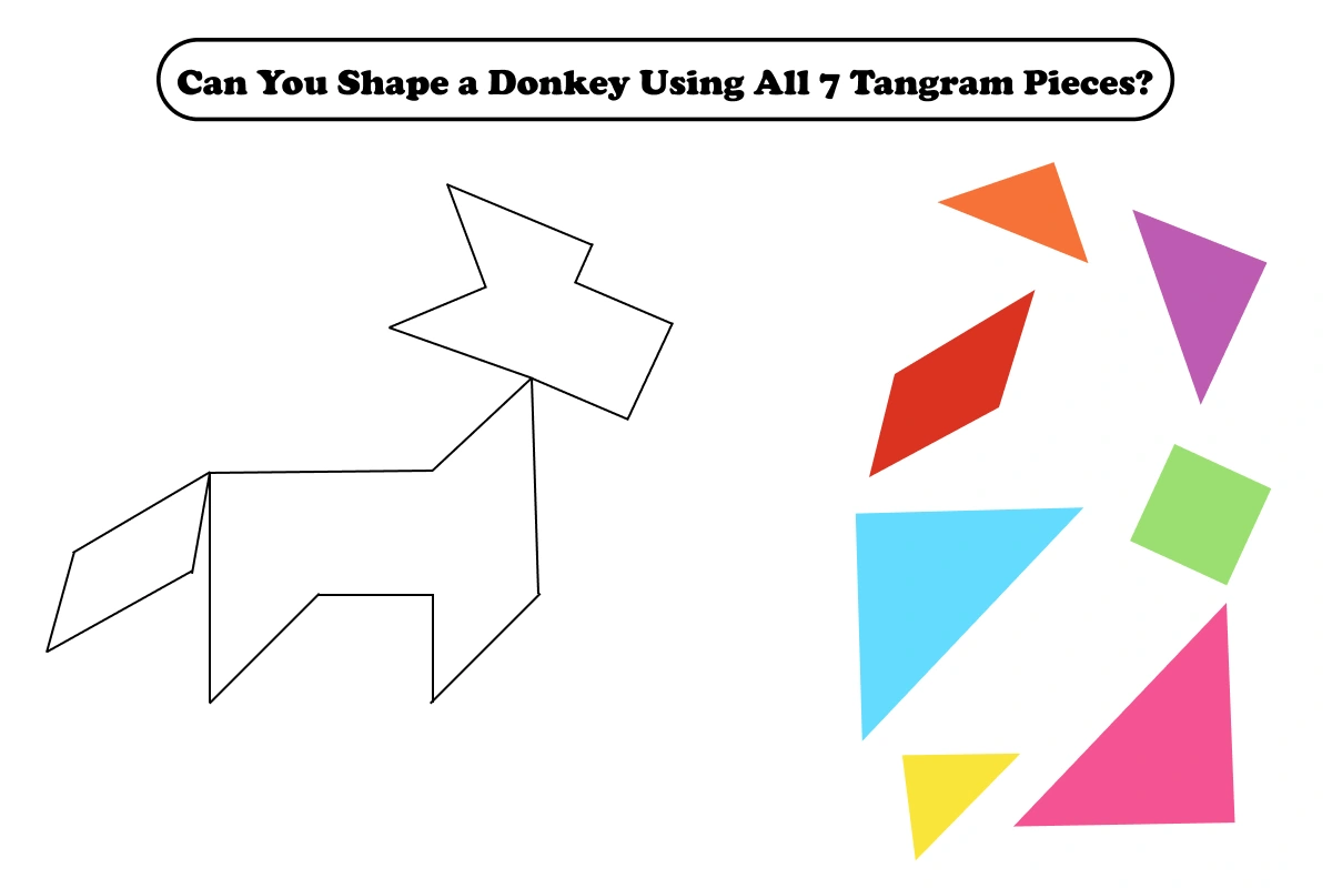 donkey 7 piece tangram puzzle