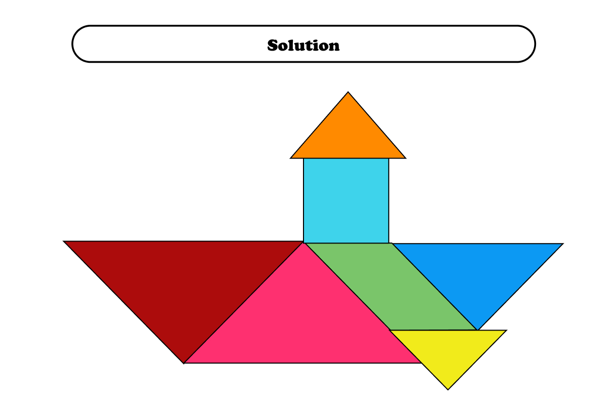 easy tangram boat puzzle solution