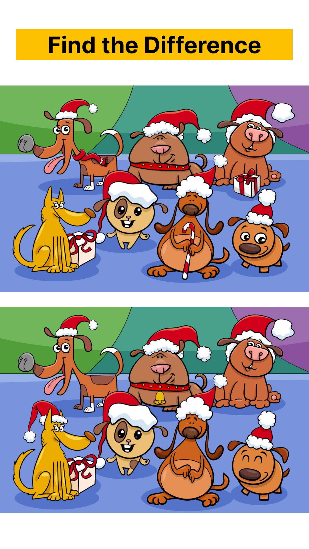 find the diff chritmas dogs