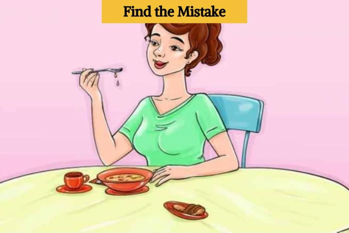 find the mistake image girl sitting in dinning table imag 1