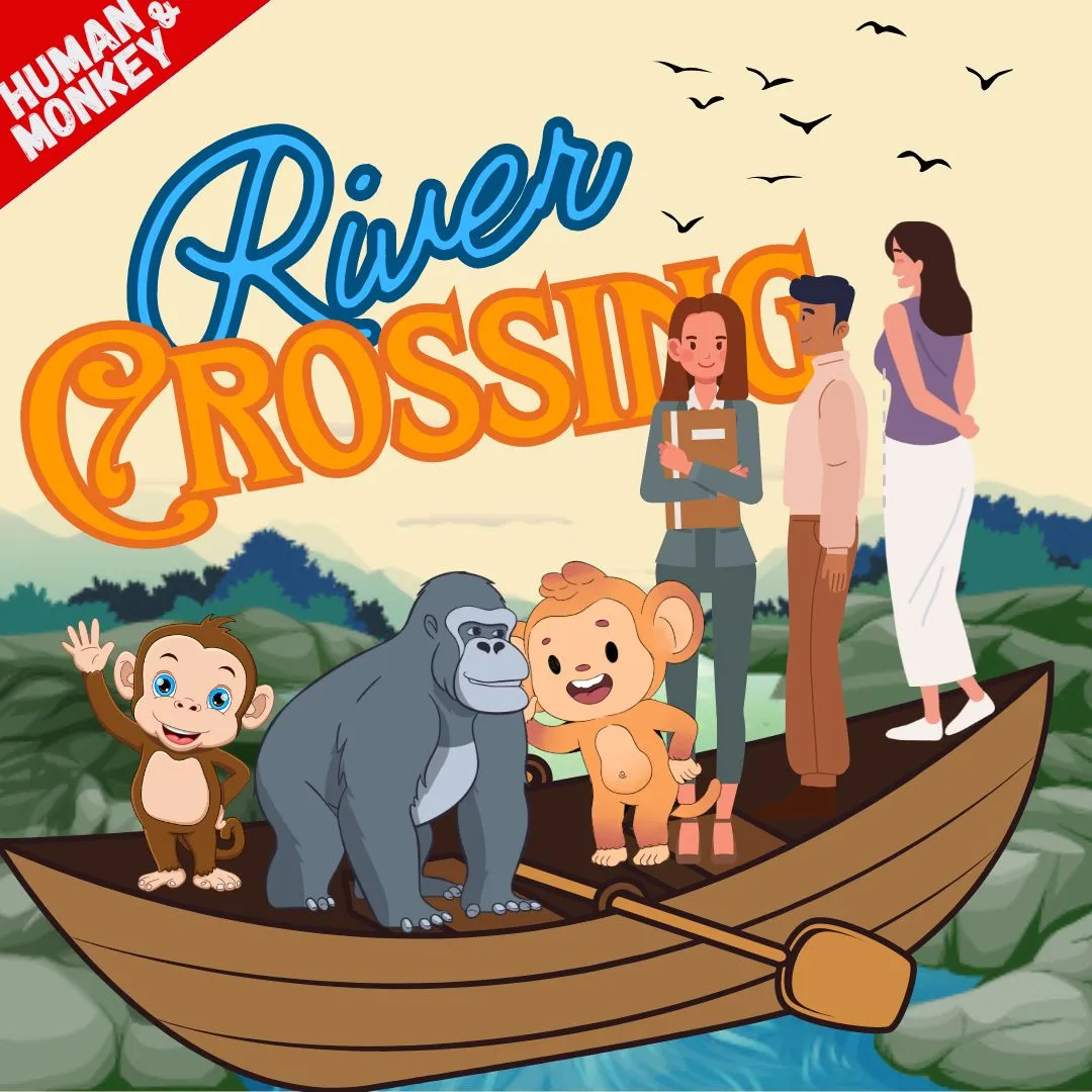 river crossing puzzles : humans and monkey river crossing puzzle