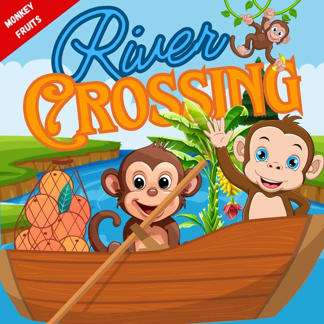 river crossing puzzles : monkey and fruits river crossing puzzle