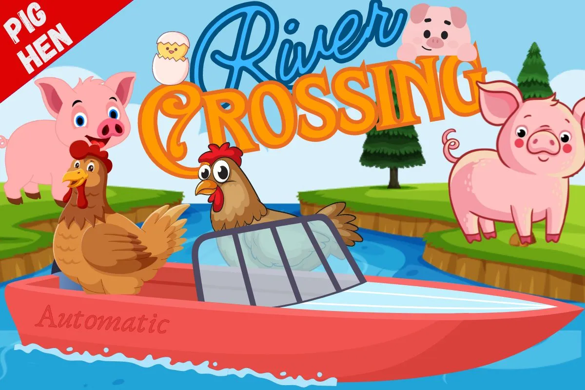 river crossing puzzles : pig hen river crossing puzzle