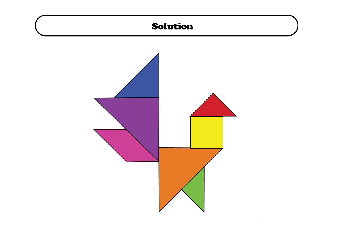 rooster tangram puzzle solution