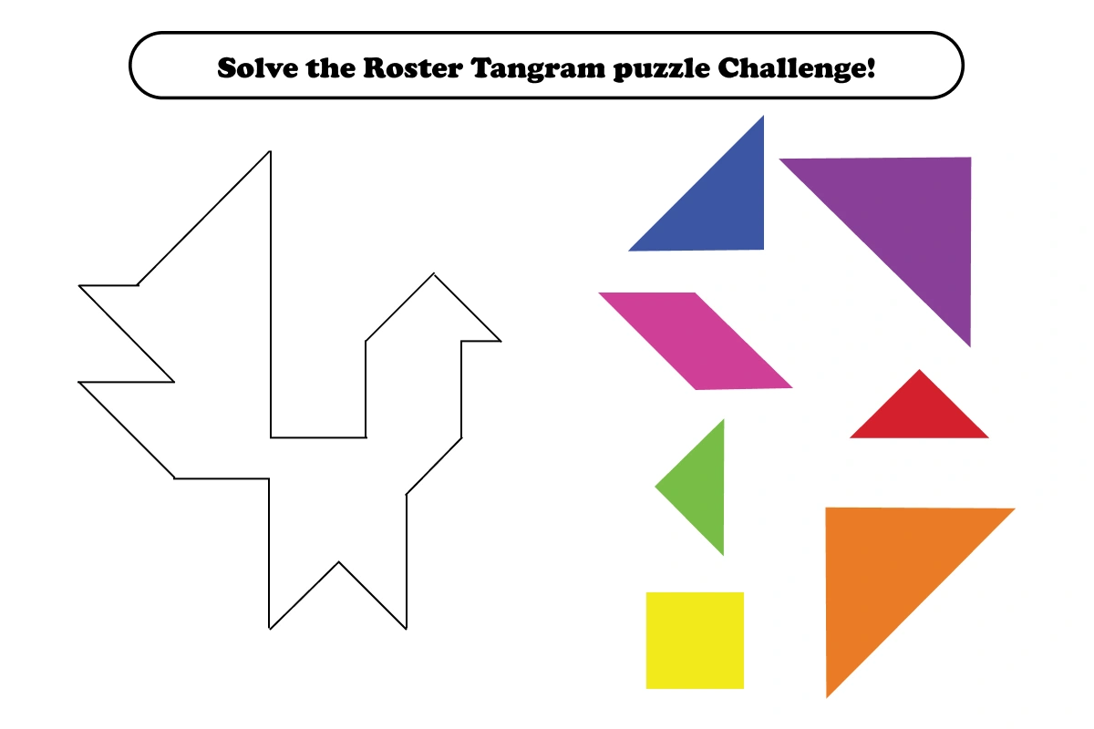 rooster tangram puzzle