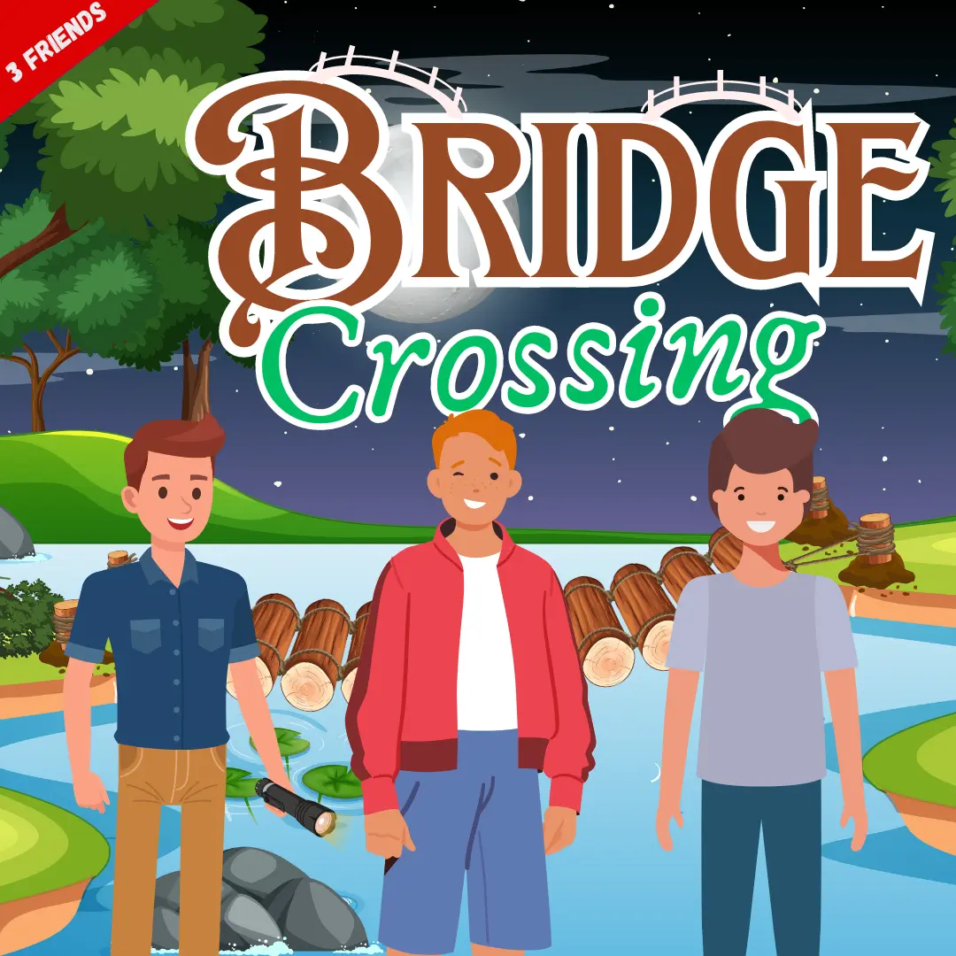 river crossing puzzles : three friends bridge crossing puzzle