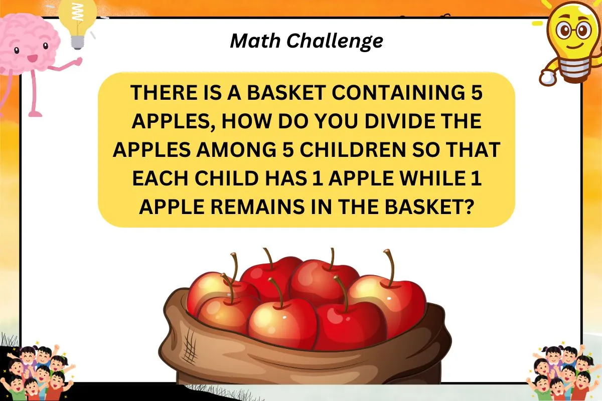 apple among 8 childrens puzzle image