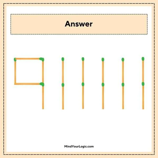 Matchstick Puzzles : answer-image-9-1-1-1-1-1matchstick-equation