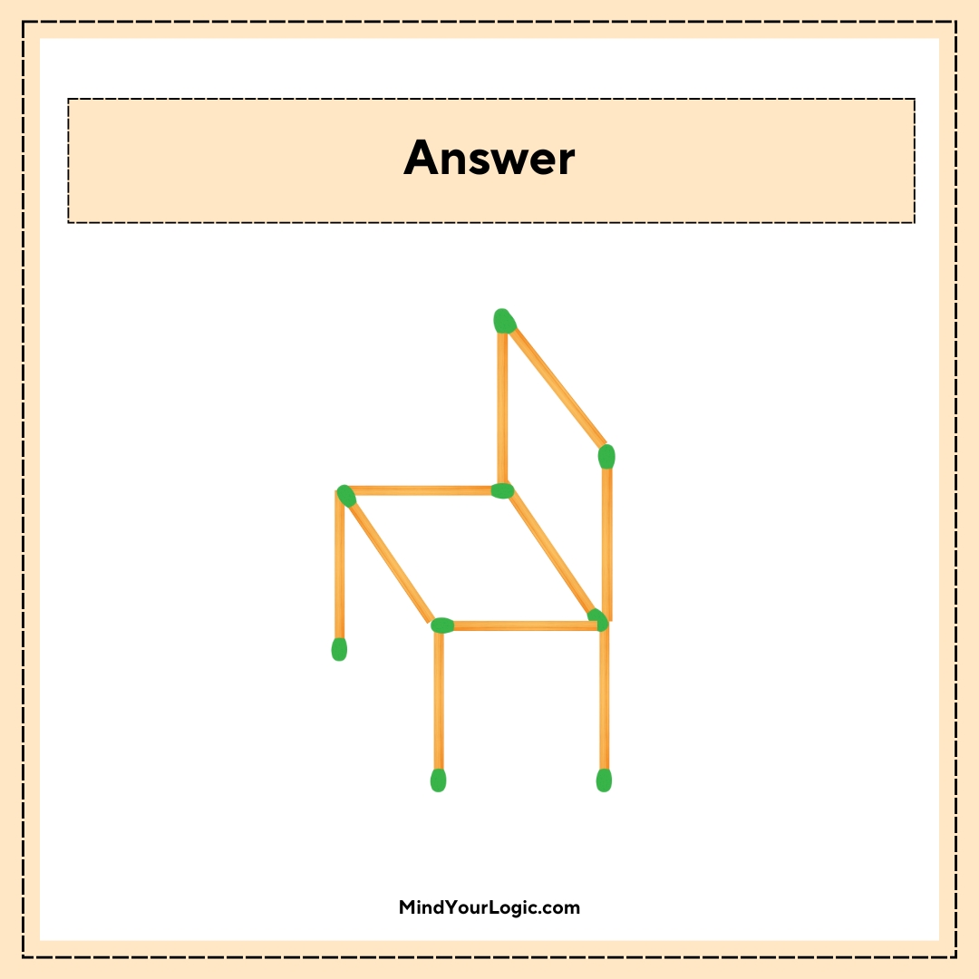 Matchstick Puzzles : move-this-chair-straight-in-only-3-moves-3