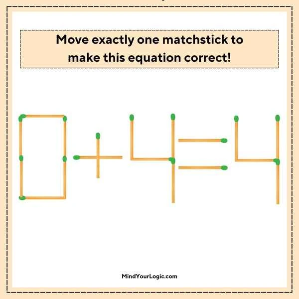 Matchstick Puzzles : question-image-0-4-4-matchstick-equation